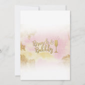 Brunch & Bubbly Pink Gold Brautparty Einladung (Rückseite)