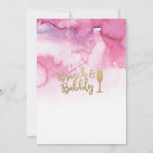 Brunch & Bubbly Pink Gold Brautparty Einladung (Rückseite)