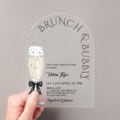 Brunch & Bubbly Prosecco Bow Brautparty Acryleinladungen (Insitu (Handheld))