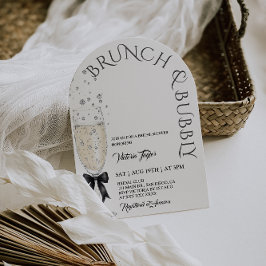 Brunch & Bubbly Prosecco Bow Brautparty Einladung