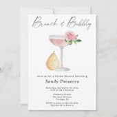 Brunch & Bubbly - Prosecco-Brautparty Einladung (Vorderseite)