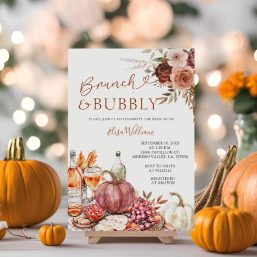 Brunch & Bubbly Pumpkin Champagne Brautparty Einladung