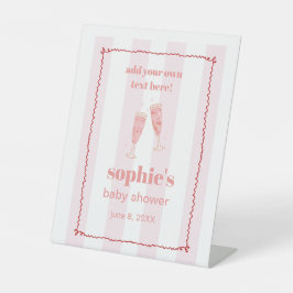 Brunch & Bubbly Red and Pink Wavy Custom Sign Sockelschild