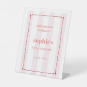 Brunch & Bubbly Red and Pink Wavy Custom Sign Sockelschild (Vorderseite)