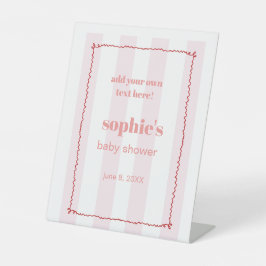 Brunch & Bubbly Red and Pink Wavy Custom Sign Sockelschild