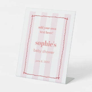 Brunch & Bubbly Red and Pink Wavy Custom Sign Sockelschild