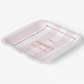 Brunch & Bubbly Red und Rosa Retro Wavy Pappteller (Gewinkelt)