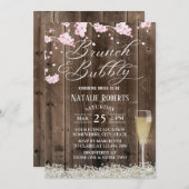 Brunch & Bubbly Rustikales Brautparty Einladung (Vorne/Hinten)