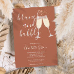 Brunch Bubbly Script Bridal Shower Terracotta Einladung<br><div class="desc">An elegant brunch and bubbly bridal shower invitation featuring champagne glasses and signature script name,  this stylish invitation can be personalized with your information in chic lettering on a terracotta background. Designed by Thisisnotme©</div>