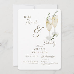 Brunch & Bubbly Showdusche aus White & Gold Einladung