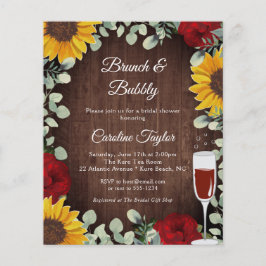 Brunch Bubbly Sonnenblumen Rose Brautparty