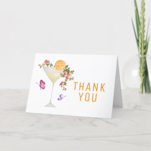 Brunch Bubbly Spring Floral Champagne Baby Dusche Dankeskarte