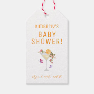 Brunch Bubbly Spring Floral Champagne Baby Dusche Geschenkanhänger