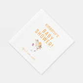 Brunch Bubbly Spring Floral Champagne Baby Dusche Serviette (Ecke)