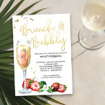 Brunch Bubbly Strawberries Champagne Brautparty Einladung<br><div class="desc">Brunch & Bubbly Bridal Shower Einladung - ideal für einen Brunch oder ein Party im Sommergarten. Das Design besticht durch eine Aquarellmalerei mit Erdbeeren, einem Glas Champagner und eleganten Goldhandschriften. Die Vorlage ist für Sie bereit, alle Einladungsdetails für Ihren eigenen Anlass zu personalisieren. Das Set steht Ihnen zur Verfügung. Bitte...</div>