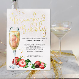 Brunch Bubbly Strawberry Champagne Brautparty Folieneinladung