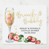 Brunch & Bubbly Strawberry Sparkling Weinglas Schaumweinetikett (Einzelnes Label)