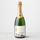 Brunch & Bubbly Strawberry Sparkling Weinglas Schaumweinetikett (Vorderseite)