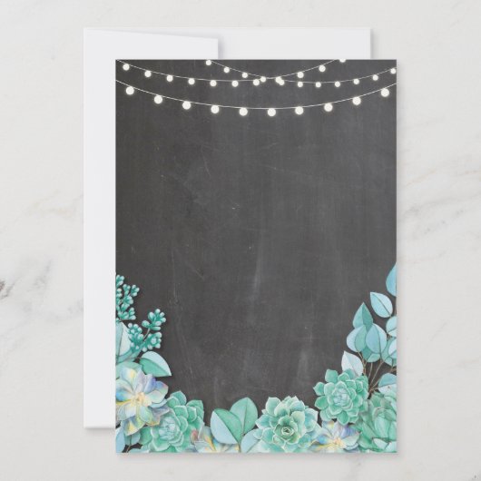 Brunch & Bubbly Succulual Brautparty laden ein Einladung (Rückseite)