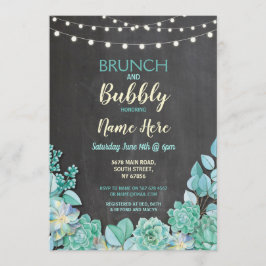 Brunch & Bubbly Succulual Brautparty laden ein Einladung