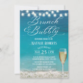 Brunch & Bubbly Summer Beach Brautparty Einladung (Vorderseite)