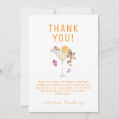 Brunch Bubbly Summer Floral Champagne Baby Dusche Dankeskarte (Vorderseite)
