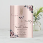 Brunch & Bubbly Tropfens Brautparty Einladung (Stehend Vorderseite)