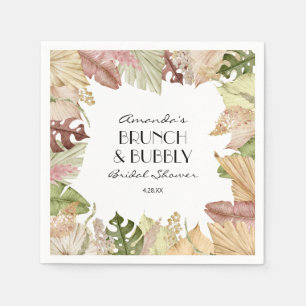 Brunch Bubbly Tropische Blätter Brautdusche Serviette
