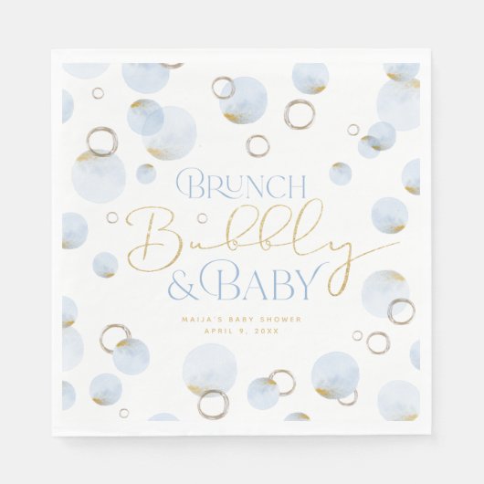 Brunch Bubbly und Baby Showbücher Napkins Serviette (Vorderseite)