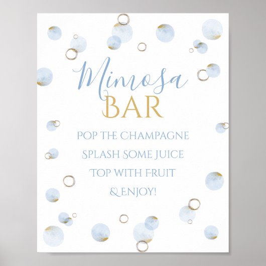 Brunch Bubbly und Baby Showdusche Mimosa Bar Poster (Vorne)