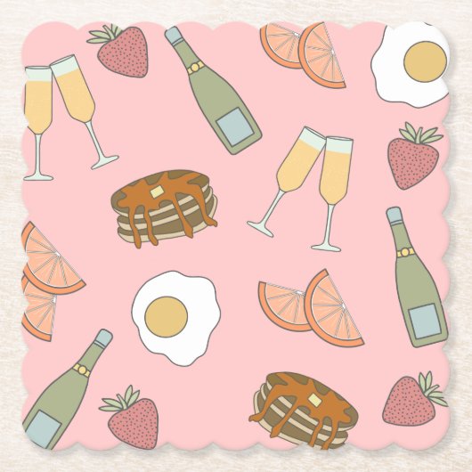 Brunch & Bubbly Untersetzer aus Papier (Vorderseite)
