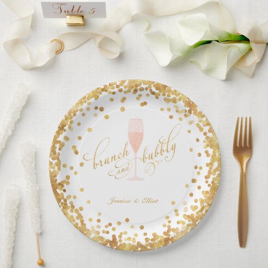 Brunch & Bubbly-Verlobung | Bachelorette | Dusche Pappteller (Hochzeit)