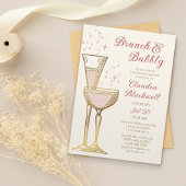 Brunch Bubbly Vintag Bridal Dusche Einladung