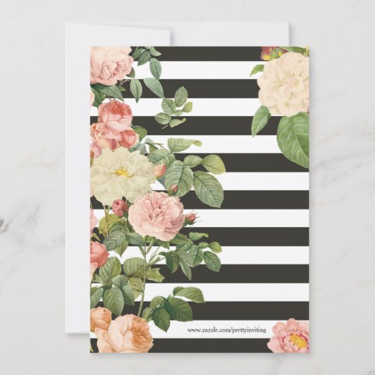 Brunch & Bubbly Vintag Strip-Brautparty Einladung (Rückseite)