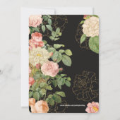 Brunch & Bubbly Vintager Glitzer Blumendusche Einladung (Rückseite)