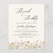 Brunch Bubbly Wildblume Bridal Dusche Einladung (Vorderseite)