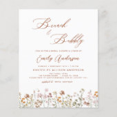 Brunch Bubbly Wildblume Bridal Dusche Einladung (Vorderseite)