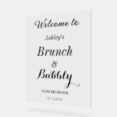 Brunch Bubbly Willkommen Schwarz-weiß Acrylschild (Winkel)