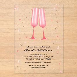 Brunch Champagne Bridal Shower Acryleinladungen