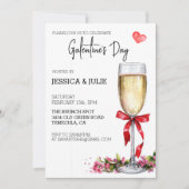 Brunch Champagne zum Galentinstag Einladung (Vorderseite)