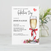 Brunch Champagne zum Galentinstag Einladung (Stehend Vorderseite)