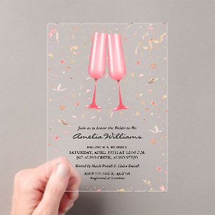 Brunch Champagner Junggesellinnen-Abschied Acryleinladungen