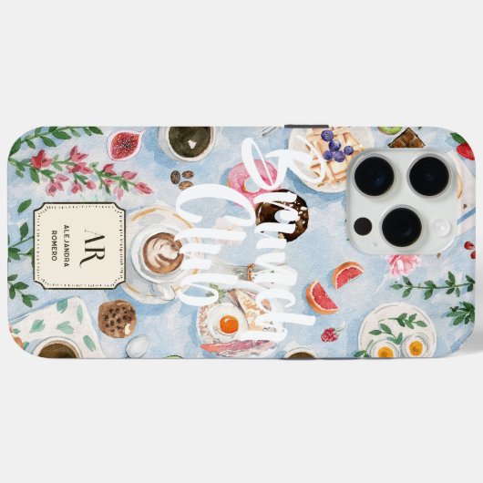 Brunch Club | Custom Monogram Case-Mate iPhone Hülle (Rückseite (Horizontal))