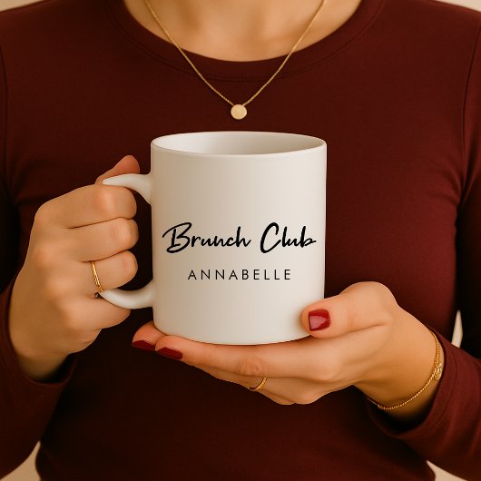 Brunch Club | Name Modernes handgeschriebenes Skri Kaffeetasse