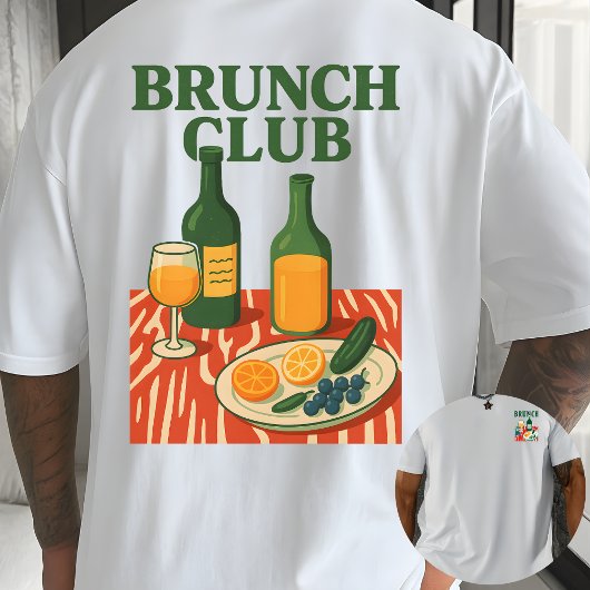 Brunch Club Retro Minimalist Foodie T-Shirt