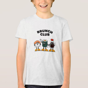Brunch Club Retro Sushi & Sojasauce Cartoon Spaß Tri-Blend Shirt