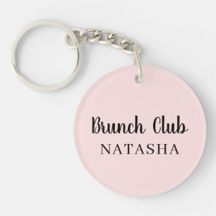 Brunch Club Rosa persönliche handgeschriebene Sc Schlüsselanhänger