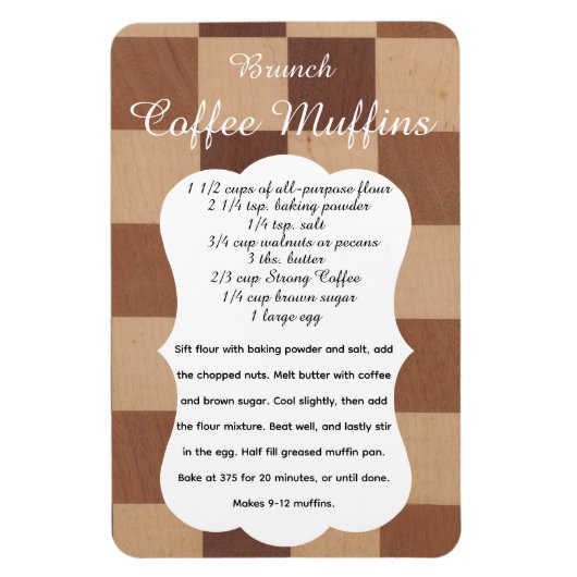 Brunch Coffee Muffin Recipe Magnet (Vertikal)
