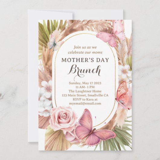 Brunch der Blumenmütter Einladung (Vorderseite)