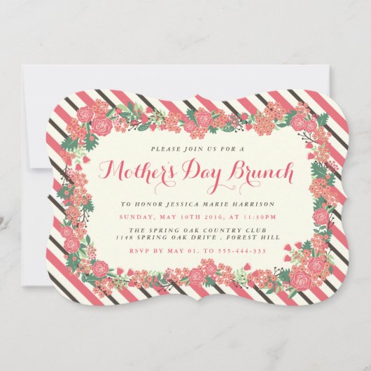 Brunch der Blumenmutter Einladung (Vorderseite)